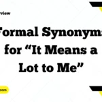 Formal Synonyms for “It Means a Lot to Me”