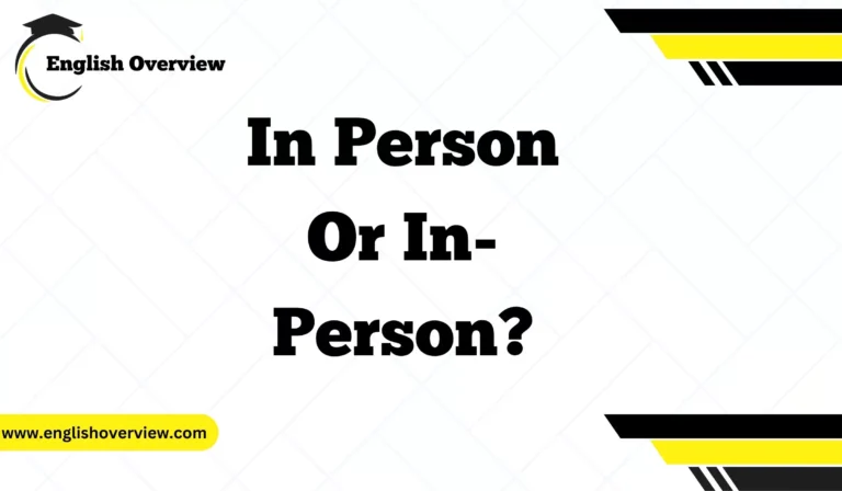 In Person Or In-Person