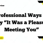 Professional Ways to Say “It Was a Pleasure Meeting You”