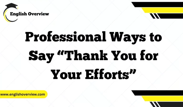 Professional Ways to Say “Thank You for Your Efforts”
