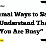 Formal Ways to Say “I Understand That You Are Busy”