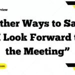 Other Ways to Say “I Look Forward to the Meeting”