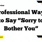 Professional Ways to Say “Sorry to Bother You”