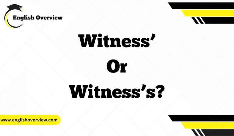 Witness’ or Witness’s