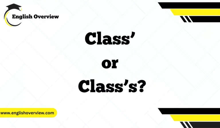 Class’ or Class’s