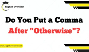 Do You Put a Comma After "Otherwise"