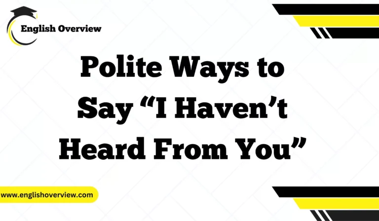 Polite Ways to Say “I Haven’t Heard From You”