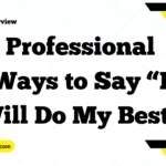 Professional Ways to Say “I Will Do My Best”