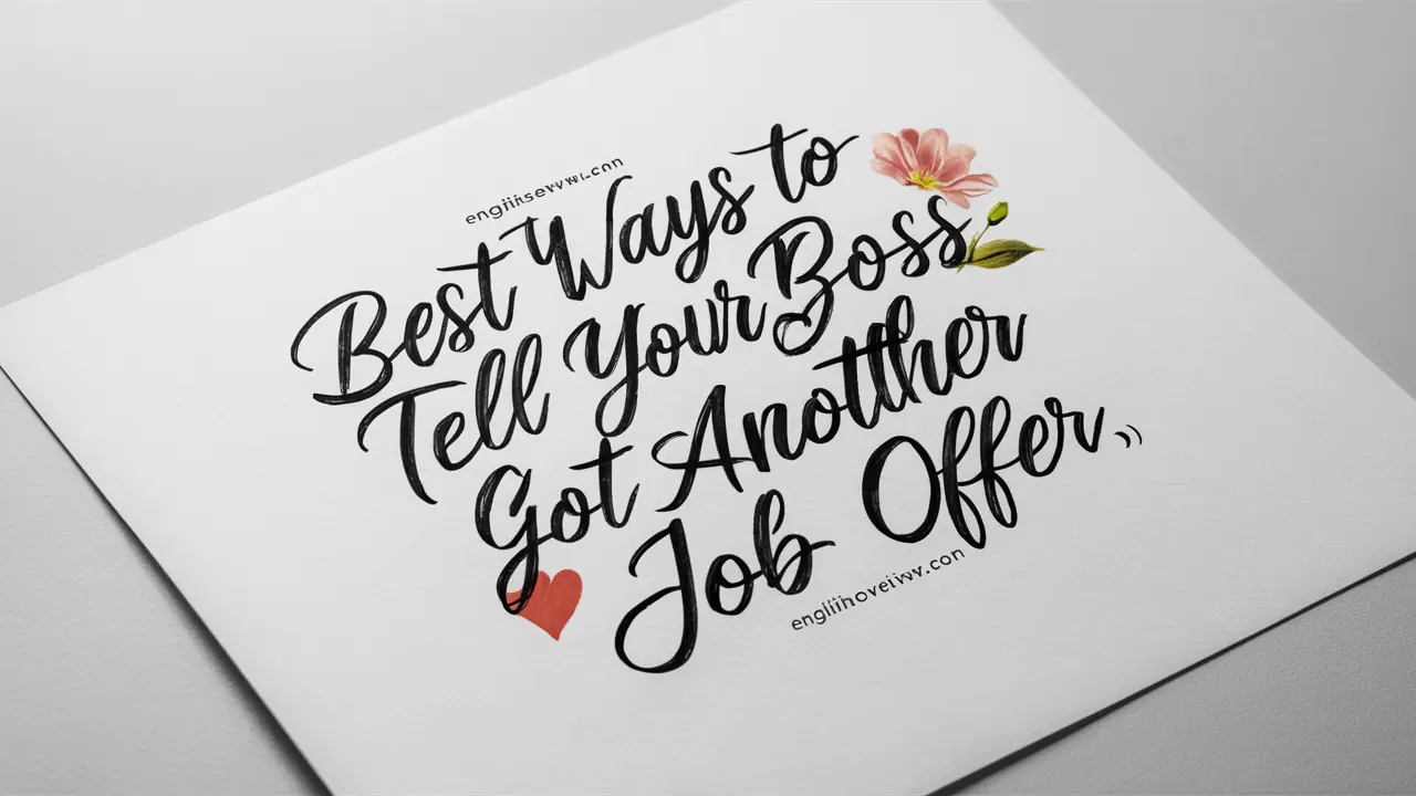 Best Ways to Tell Your Boss You Got Another Job Offer