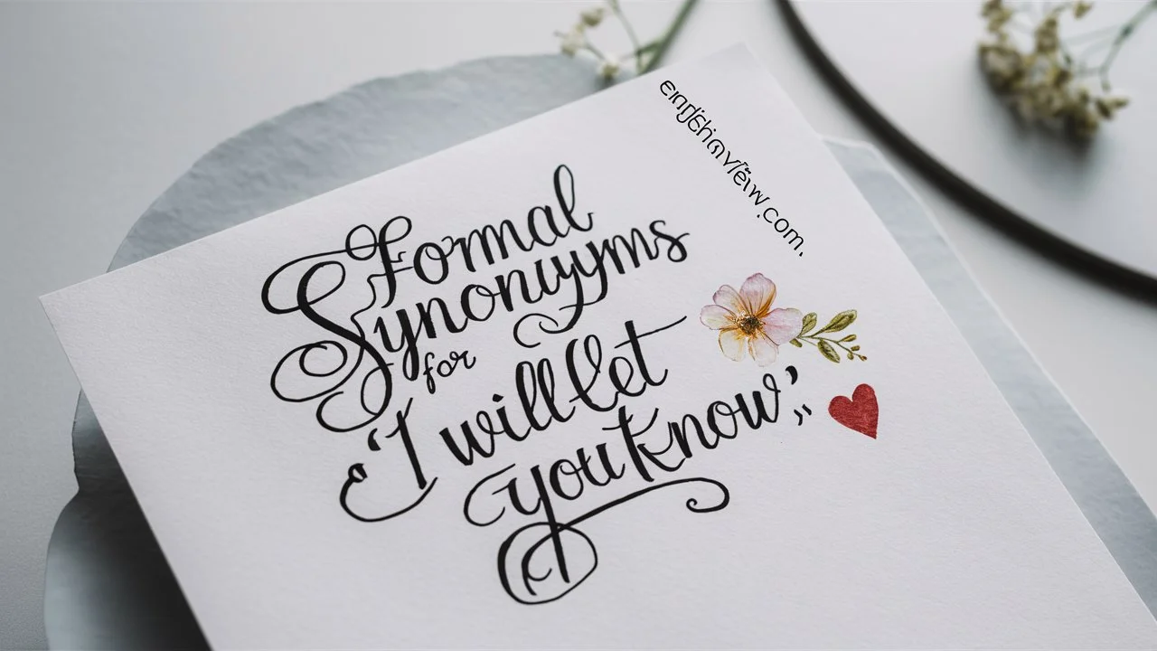 Formal Synonyms for “I Will Let You Know”