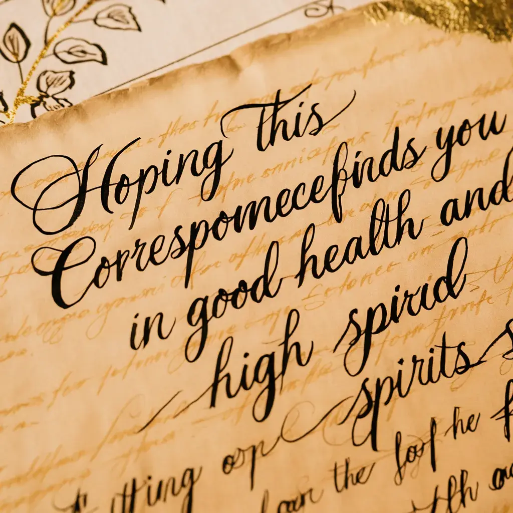 Hoping this Correspondence Finds You in Good Health and High Spirits