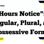 Understanding "24 Hours Notice": Singular, Plural, and Possessive Forms