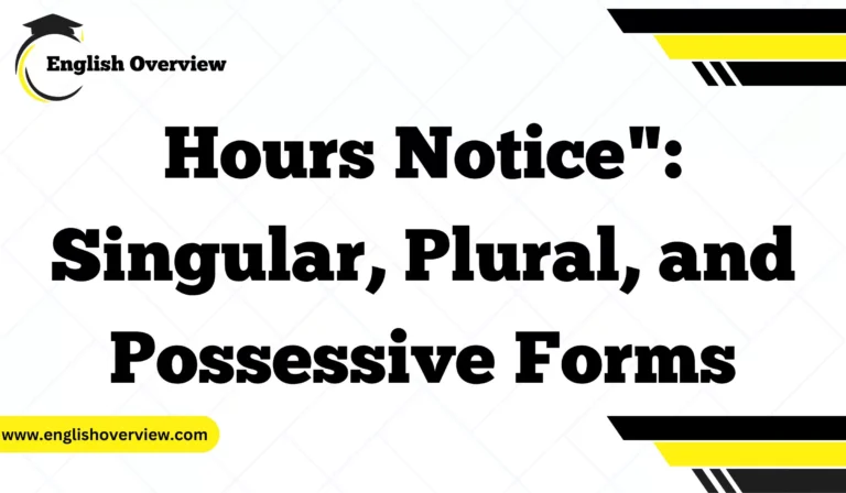 Understanding "24 Hours Notice": Singular, Plural, and Possessive Forms
