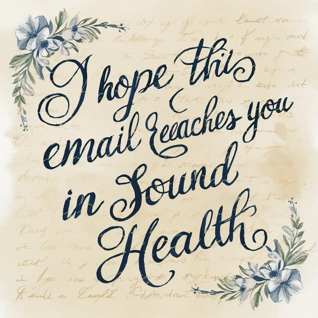 I Hope this Email Reaches You in Sound Health