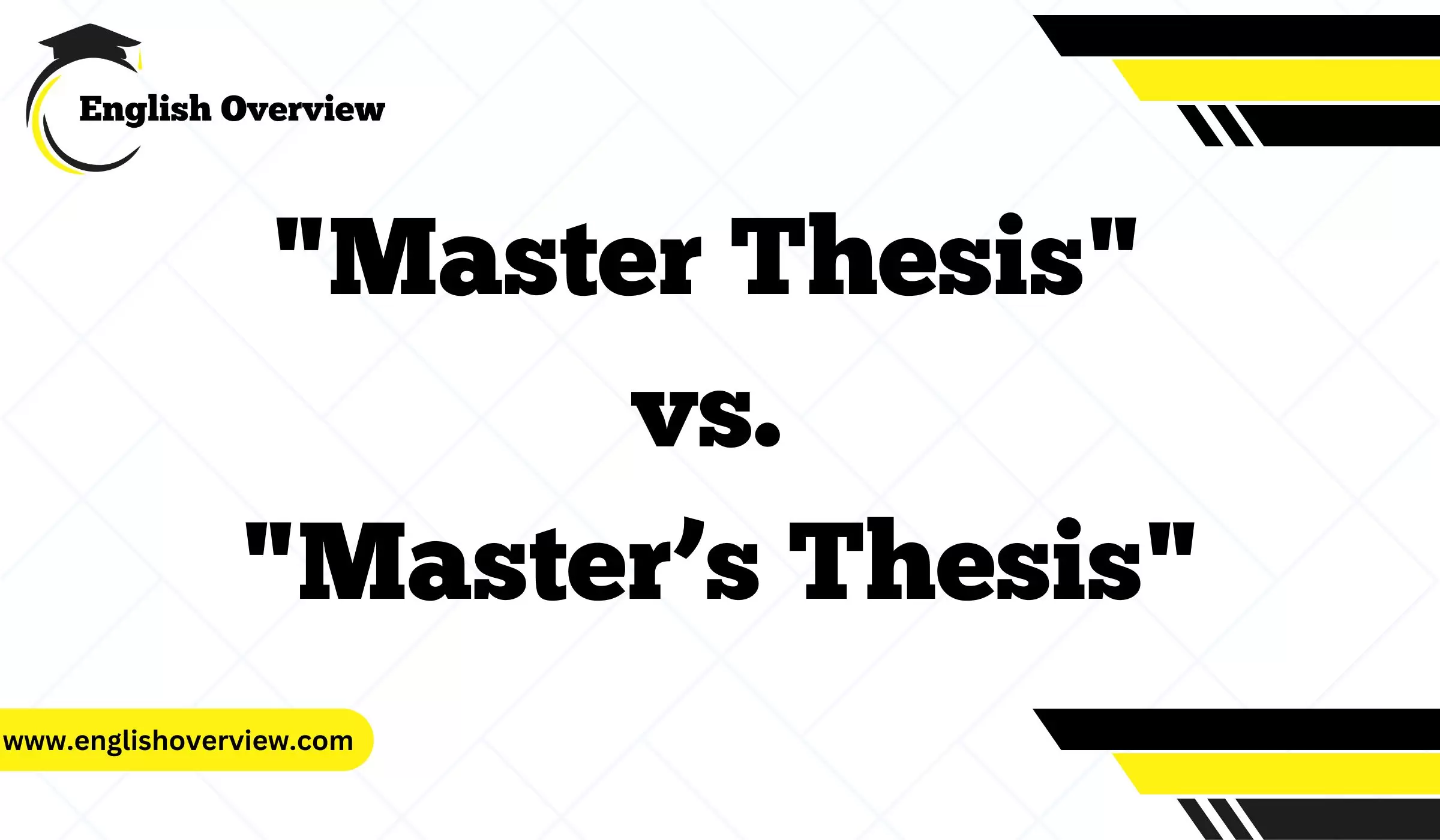 "Master Thesis" vs. "Master’s Thesis"