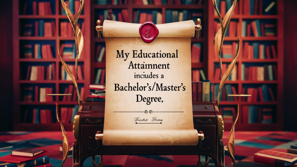 My Educational Attainment Includes a Bachelor’s/Master’s Degree