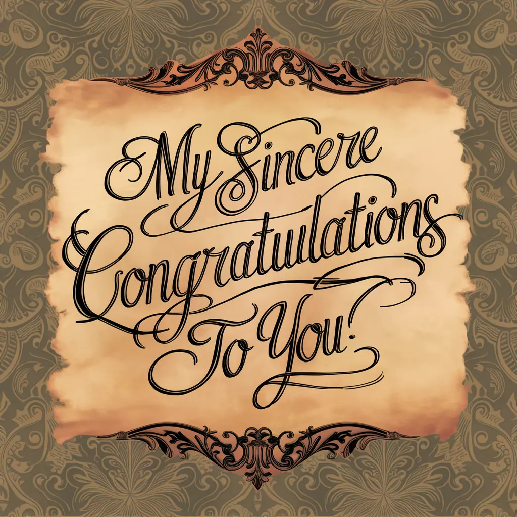 My Sincere Congratulations to You