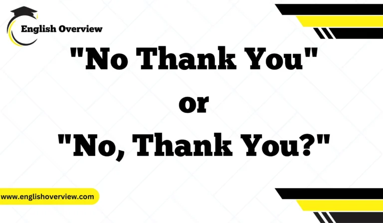 "No Thank You" or "No, Thank You?" – Understanding the Correct Usage