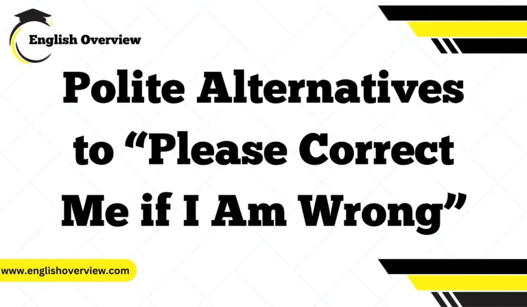 Polite Alternatives to “Please Correct Me if I Am Wrong”