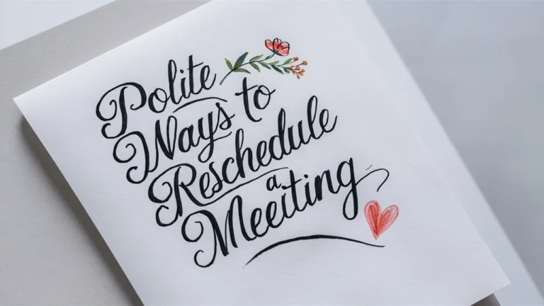 Polite Ways to Reschedule a Meeting