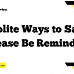 Polite Ways to Say “Please Be Reminded”
