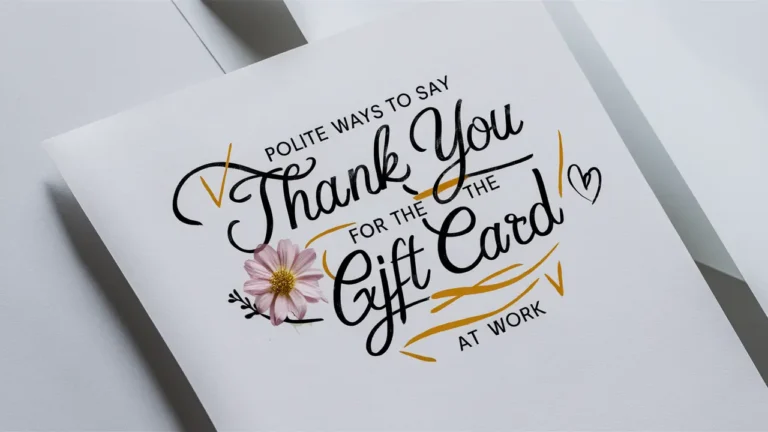 Polite Ways to Say “Thank You for the Gift Card” at Work