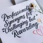 Professional Synonyms for “Challenging But Rewarding”