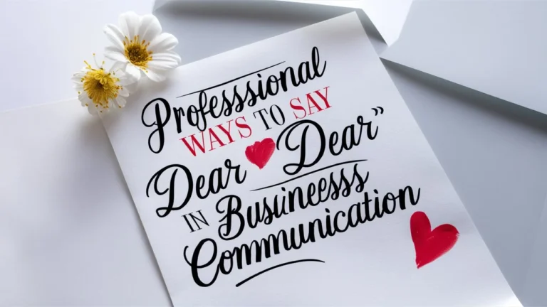 Professional Ways to Say “Dear” in Business Communication