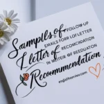 Samples of Follow-up Emails for Letter of Recommendation