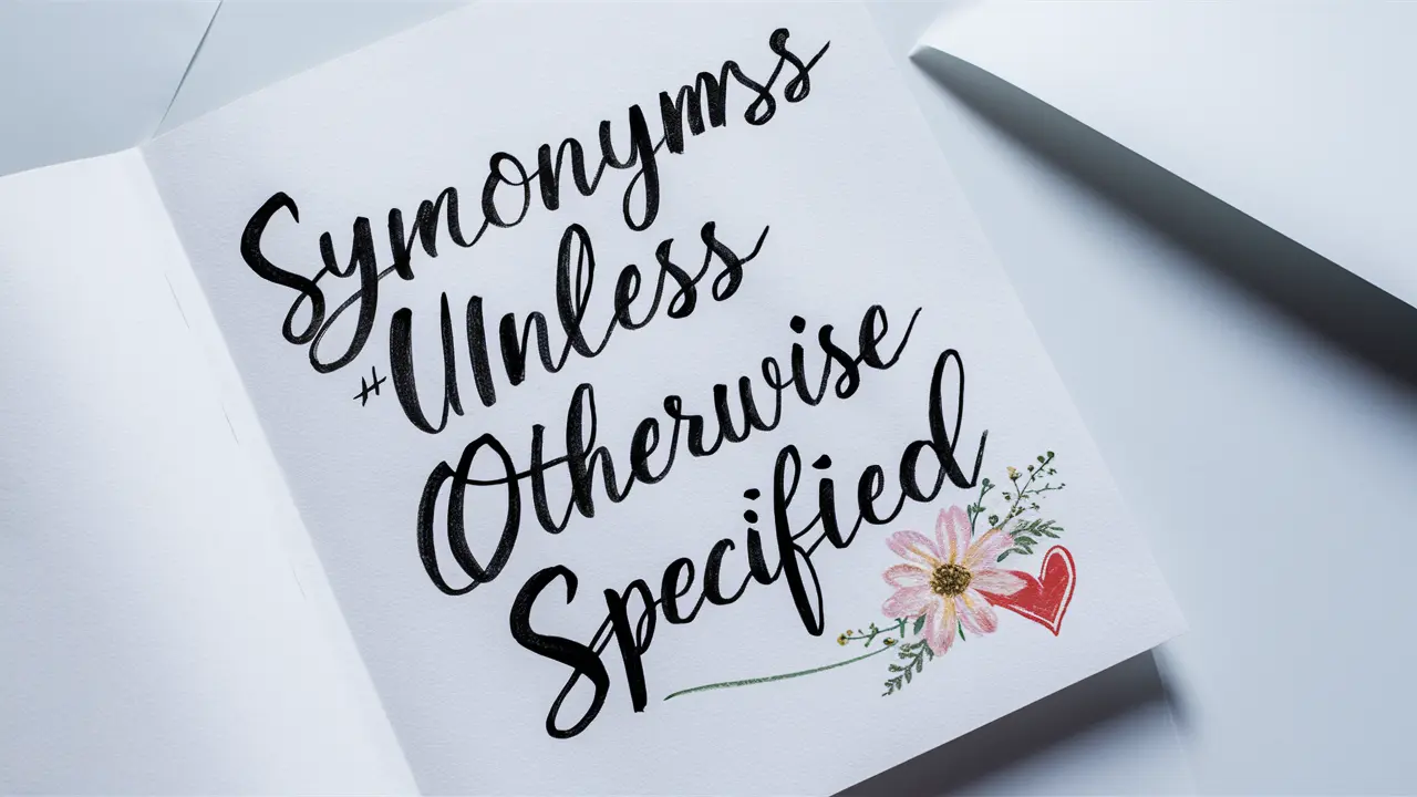 Synonyms for “Unless Otherwise Specified”