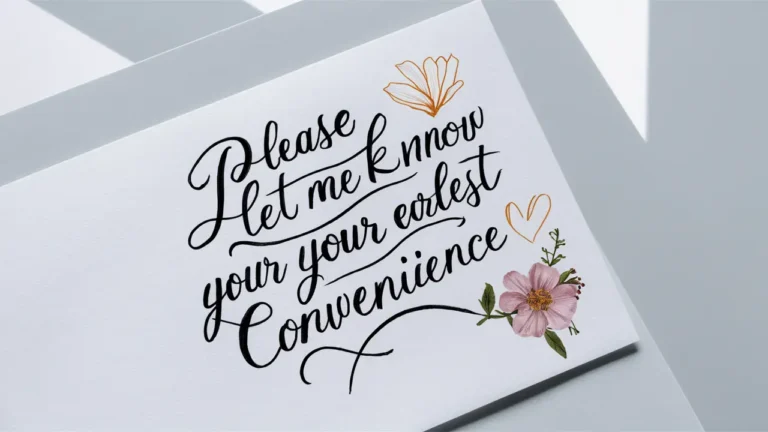Ways to Say “Please Let Me Know at Your Earliest Convenience”