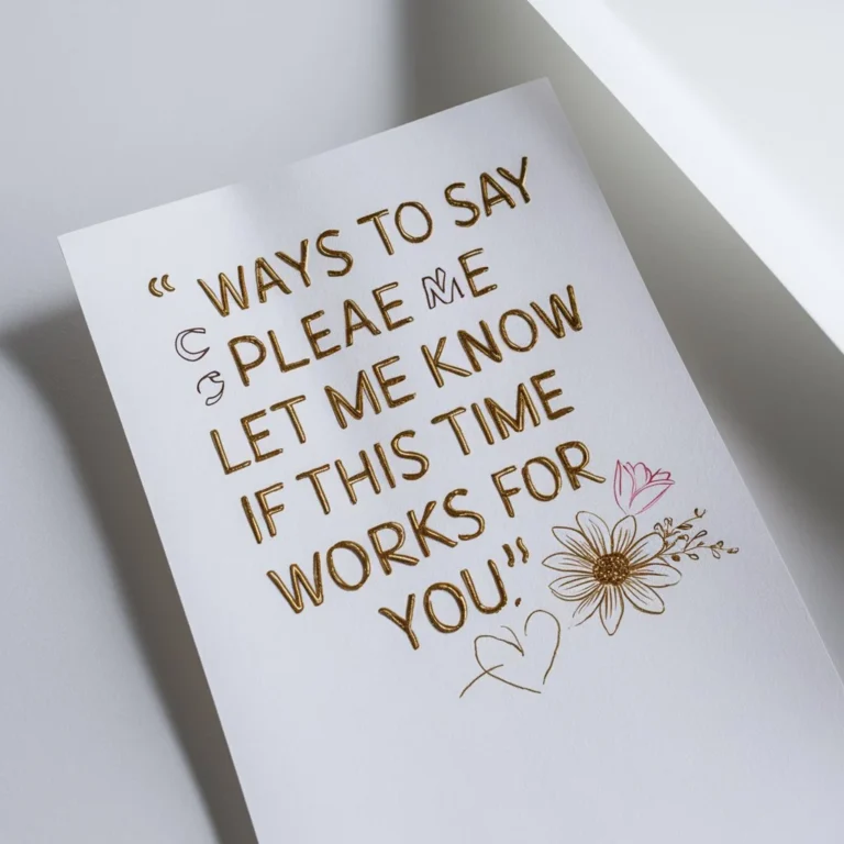 Ways to Say “Please Let Me Know if This Time Works for You”