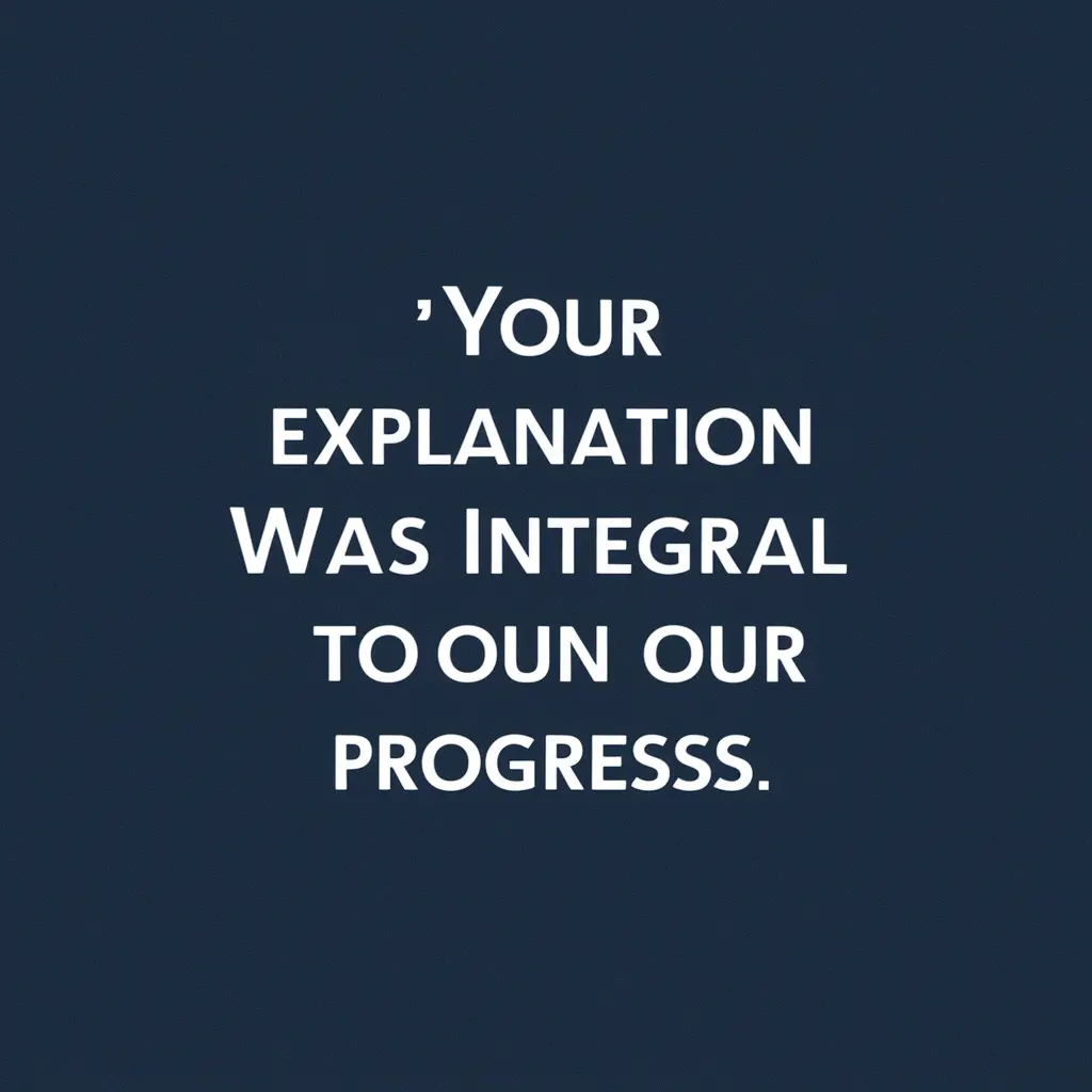 Your Explanation Was Integral to Our Progress